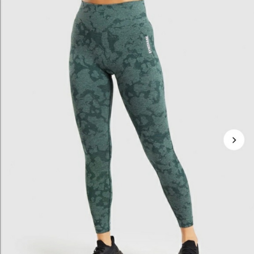 Gymshark Adapt Camo Seamless Leggings - Dark Green